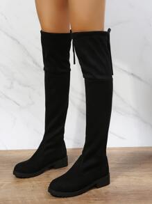 Tie Back Sock Boots - Black - View 6