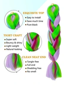 Trenza de pelo sintético multicolor largo - Multicolor - Ver 4