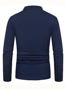 Manfinity Men Pocket Patched Polo Shirt - Navy Blue - View 2