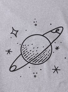 Hombres Conjunto de pijama con estampado de galaxia - Multicolor - Ver 3