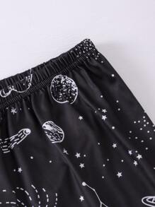 Hombres Conjunto de pijama con estampado de galaxia - Multicolor - Ver 4