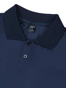 Manfinity Men Pocket Patched Polo Shirt - Navy Blue - View 6
