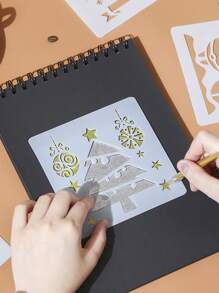 1pc Random Christmas Painting Template - White - View 2