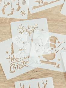 1pc Random Christmas Painting Template - White - View 4