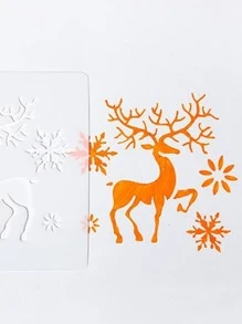 1pc Random Christmas Painting Template - White - View 7