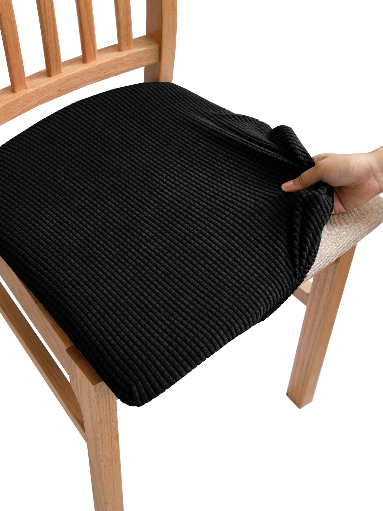 1 Máy Tính Dạ Nỉ Ghế Đệm, Phòng Ăn Bọc Đệm, Chắc Chắn Ghế Ghế Không Tựa Lưng, Đồ Nội Thất Bảo Vệ - màu đen - Xem 1