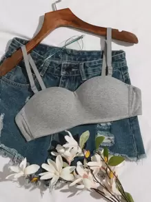 簡約風純色内衣bra - 灰色 - 查看 1