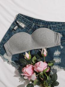 簡約風純色内衣bra - 灰色 - 查看 3