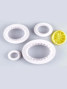 4件套多功能双面饼干模具套装，装饰翻糖软糖烘焙DIY模具，蛋糕烘焙厨房工具 - 白色 - 查看 4