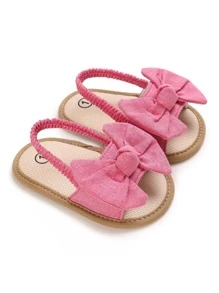 Baby Bow Decor Slingback Sandals - Hot Pink - View 1