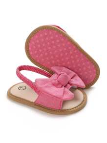 Baby Bow Decor Slingback Sandals - Hot Pink - View 2