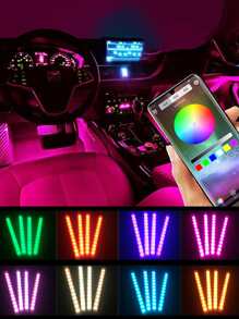 1pc Car Led Strip Light - Multicolor - View 5