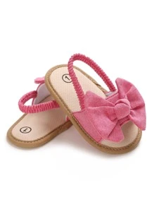 Baby Bow Decor Slingback Sandals - Hot Pink - View 4
