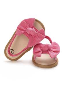 Baby Bow Decor Slingback Sandals - Hot Pink - View 5