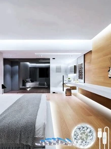 1pc 60/120/180 Led 1/2/3m LED Strip Light, Background Decorative Light For Home Decor - White - View 2