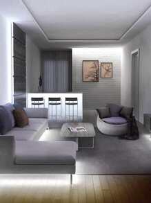 1pc 60/120/180 Led 1/2/3m LED Strip Light, Background Decorative Light For Home Decor - White - View 3