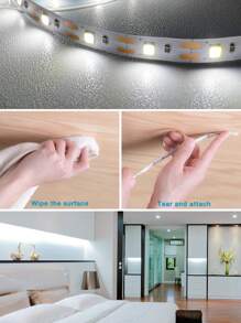 1pc 60/120/180 Led 1/2/3m LED Strip Light, Background Decorative Light For Home Decor - White - View 7
