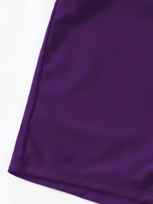 束口打結前扣夏季沙灘比基尼 - 紫羅蘭色 - 查看 5