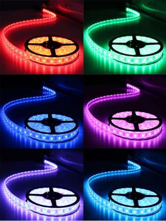 1入組1M/2M/3M/5M30/60/90/150 LED44鍵智能RGB音樂燈帶帶遙控器適用於房間和派對裝飾用品