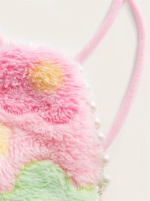 SHEIN ICON Floral Pattern Criss Cross Lace Up Fuzzy Cami Top