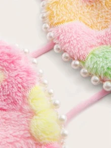 SHEIN ICON Floral Pattern Criss Cross Lace Up Fuzzy Cami Top