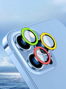 3入組組色塊手機鏡頭保護膜相容於 iPhone15/15Plus/15Pro/15Promax - 彩色 - 查看 2