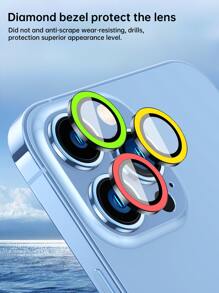 3入組組色塊手機鏡頭保護膜相容於 iPhone15/15Plus/15Pro/15Promax - 彩色 - 查看 5