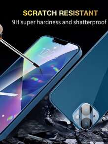 3 miếng dán cường lực bảo vệ màn hình HD & 3 miếng bảo vệ ống kính tương thích với iPhone 15/15Pro/15Plus/15Promax - Trong sáng - Xem 3