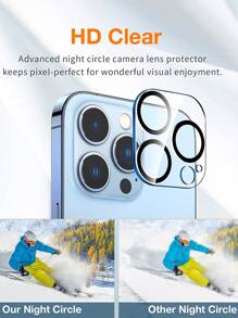 2入組螢幕保護鋼化膜和2入組鏡頭保護適用於iphone - 黑色 - 查看 6