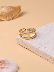 Hollow Out Cuff Ring - Yellow Gold - View 4