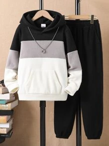 SHEIN Bộ hai mảnh Trai Túi Khối Màu Giải trí - Nhiều màu - Xem 1