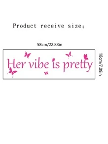 1pc Slogan Graphic Wall Sticker,Stickers,Wall Decal, Vinyl Decal For Home Decorations,Spring Decoration Items Refresh Your Home,Rama Decoration Stickers Gifts Birthday Graduation - Pink - View 4