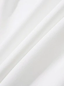 Prep Guys Letter Graphic Drawstring Waist Shorts - White - View 5