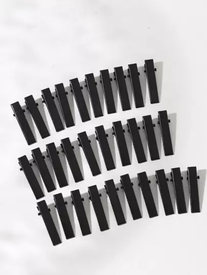 30个装纯色发夹，适合日常佩戴，可用于女孩发型，休闲爪夹，发卡，发饰，头部饰品