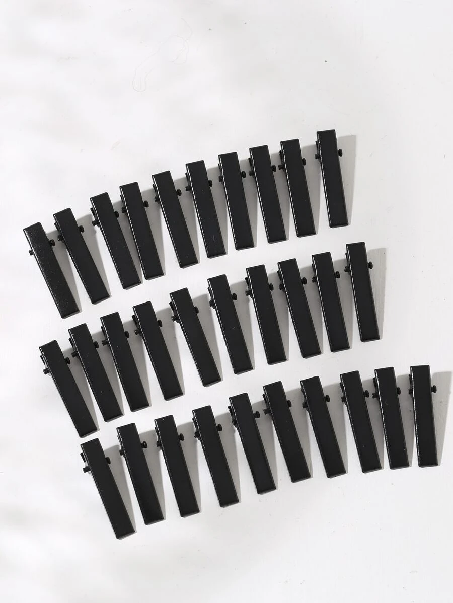 30 chiếc kẹp tóc chắc chắn dùng hàng ngày cho bé gái, kiểu tóc thường ngày, kẹp càng cua, kẹp tóc cài đầu, phụ kiện tóc, phụ kiện đội đầu, ghim cài tóc. - màu đen - Xem 1