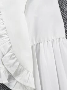 SHEIN 少女襯邊主教袖高低裙衫和背心裙