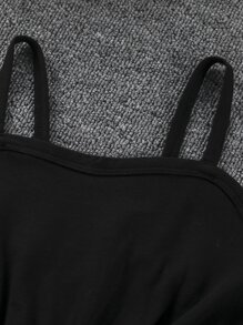 SHEIN 少女襯邊主教袖高低裙衫和背心裙