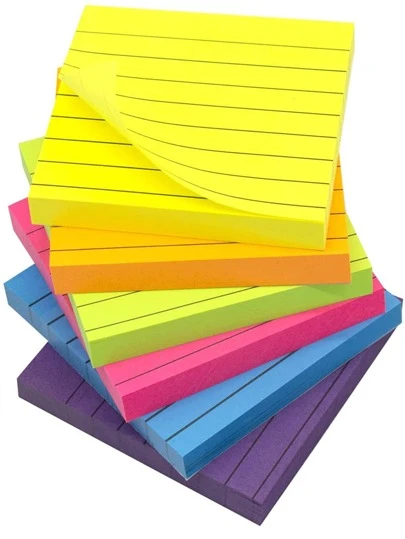 100入組隨機色橫線便利貼