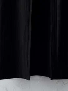 Girls 1pc Ribbed Knit Open Front Coat - Black - View 4