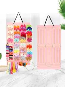 1pc Headwear Wall Hanging Storage Bag - Pink - View 2