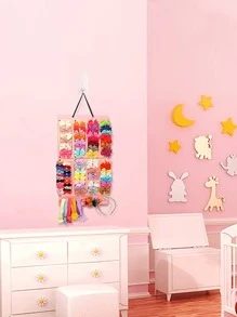 1pc Headwear Wall Hanging Storage Bag - Pink - View 4