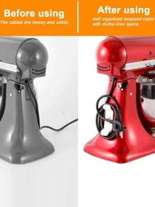 2pcs Wire Storage Hook, Simple Plastic Wire Holder Hook For Household - Black and White - View 3