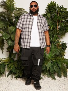 Manfinity Men Plus Plaid Patched Pocket Shirt - Multicolor - View 4