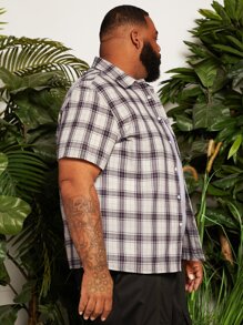 Manfinity Men Plus Plaid Patched Pocket Shirt - Multicolor - View 6