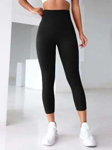 Gameset SHEIN Sport Quần Leggings Thể thao Nữ Xù màu trơn - màu đen - Xem 6