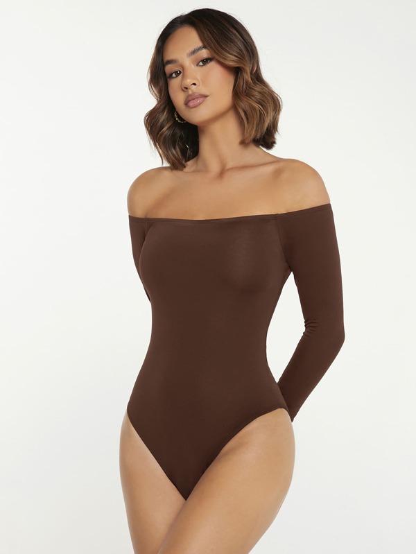 SHEIN BASICS Body unicolor de hombros descubiertos