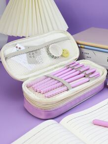 1入組雙層筆袋 - 淡紫色 - 查看 5