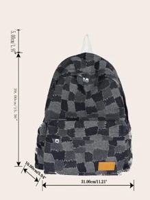 撞色字母貼飾經典背包 - 彩色 - 查看 4