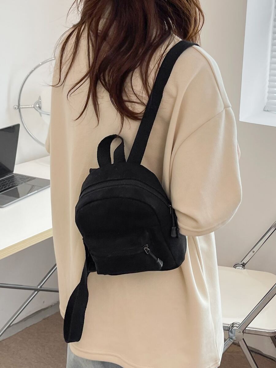 حقيبة ظهر كلاسيكية ميني - الأسود - مشاهدة 1