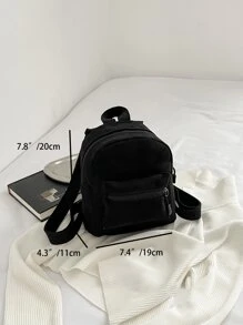 حقيبة ظهر كلاسيكية ميني - الأسود - مشاهدة 3